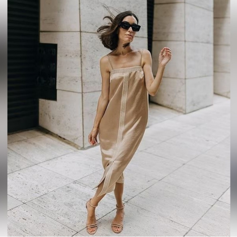 Antonio Melani x Elizabeth Damrich Simone Satin Midi Dress